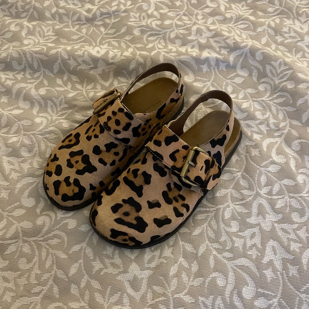 Seattle Slingback Clogs Leopard Print Calf Hair Mules Free People